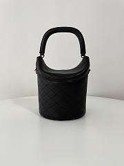 YSL Gaby Bucket Bag In Lambskin Black 19x17x15cm - 3