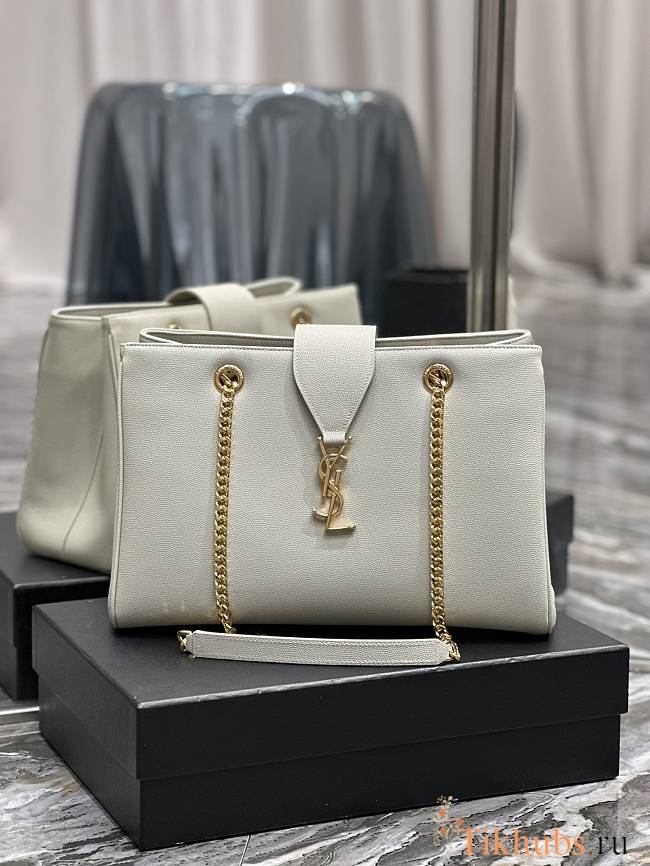 YSL Cassandra White Tote Shopper Bag 33x22x15cm - 1