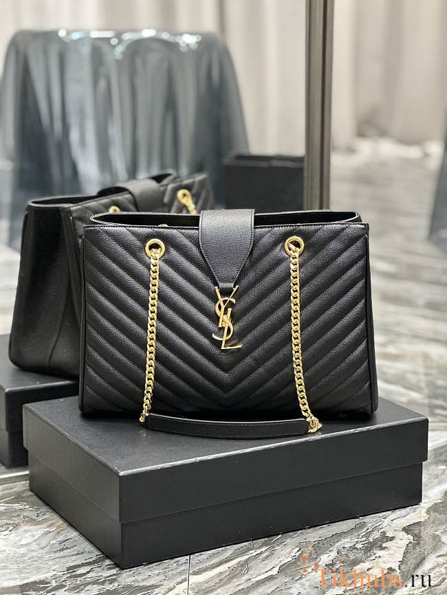 YSL Shopping Tote Bag Black 33x22x15cm - 1
