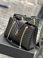 YSL Shopping Tote Bag Black 33x22x15cm - 6