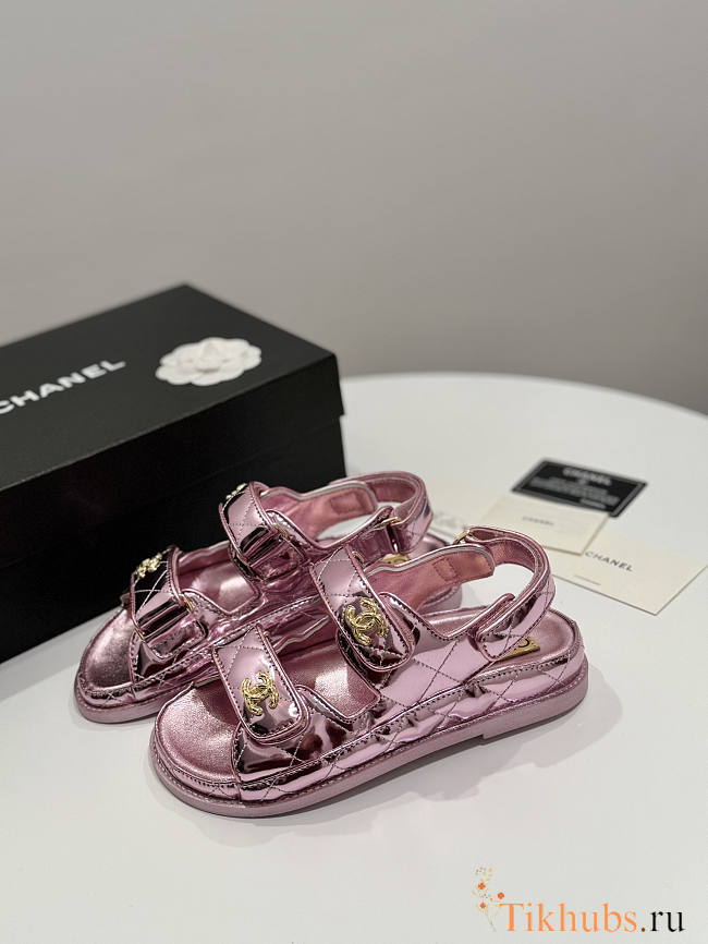 Chanel Pink Metallic Sandal  - 1