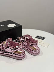 Chanel Pink Metallic Sandal  - 4