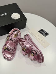 Chanel Pink Metallic Sandal  - 3