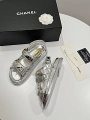 Chanel Silver Metallic Sandal - 3