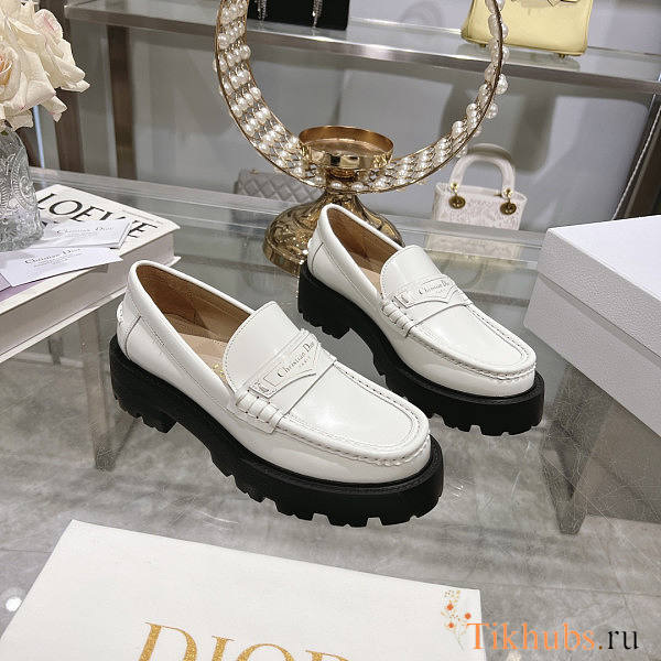 Dior Boy Platform Loafer White Brushed Calfskin - 1