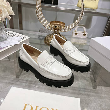 Dior Boy Platform Loafer White Brushed Calfskin