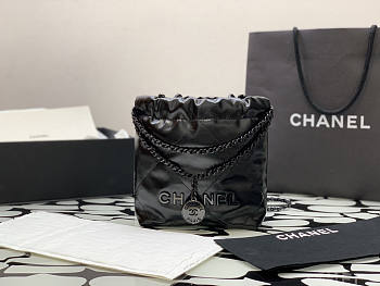 Chanel Mini 22 Handbag Full Black 20x19x6cm