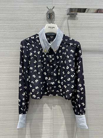 Prada Clover-print Silk Shirt