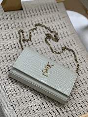 YSL Kate Bag White Gold Crocodile 23x14x3cm - 1