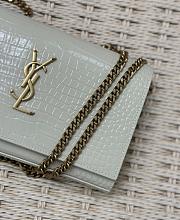 YSL Kate Bag White Gold Crocodile 23x14x3cm - 5