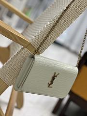 YSL Kate Bag White Gold Crocodile 23x14x3cm - 2