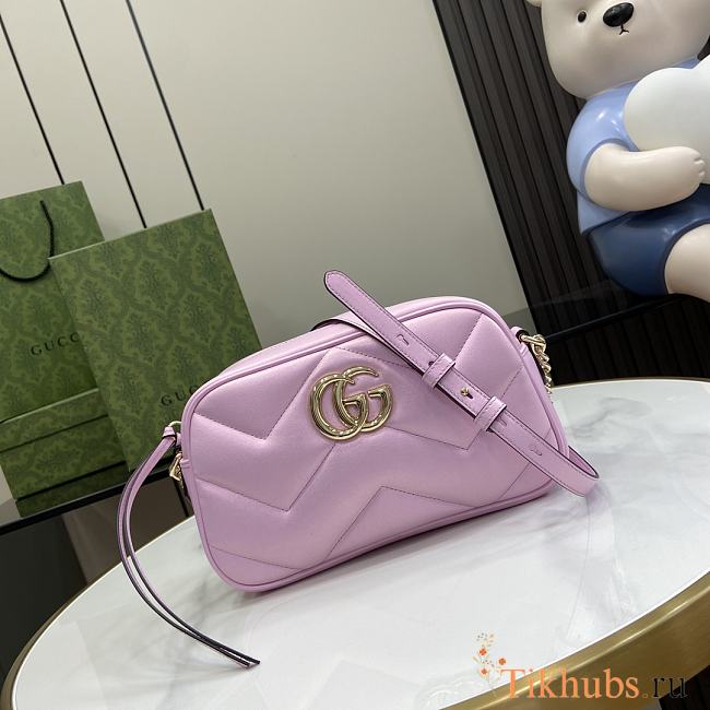 Gucci Marmont Small Shoulder Bag Pink Iridescent 24x13x7cm - 1