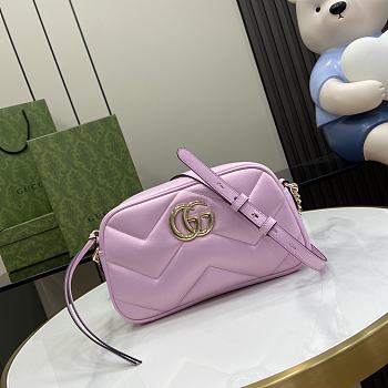 Gucci Marmont Small Shoulder Bag Pink Iridescent 24x13x7cm