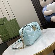 Gucci Marmont Small Shoulder Bag Blue Iridescent 24x13x7cm - 6