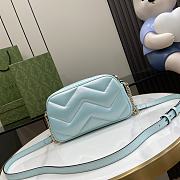 Gucci Marmont Small Shoulder Bag Blue Iridescent 24x13x7cm - 5