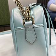 Gucci Marmont Small Shoulder Bag Blue Iridescent 24x13x7cm - 3