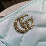 Gucci Marmont Small Shoulder Bag Blue Iridescent 24x13x7cm - 2