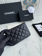 Chanel Card Holder Zipper Black Caviar 14x10x1cm - 3