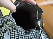 Fendi FF Motif Drawstring Silver Bucket Bag 18x12x10cm - 6