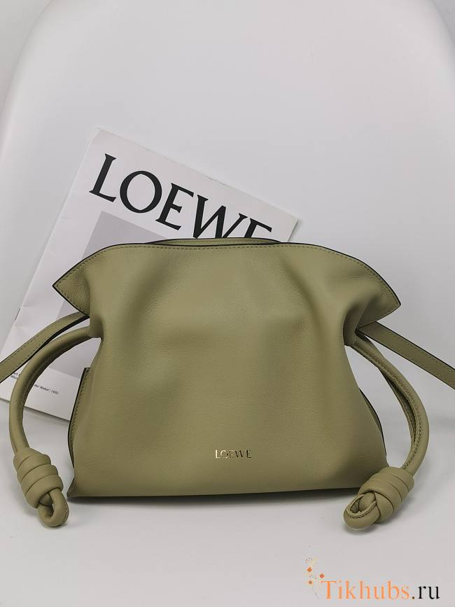 Loewe Mini Flamenco Clutch Bag Green 23.9x18x9cm - 1