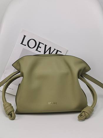 Loewe Mini Flamenco Clutch Bag Green 23.9x18x9cm