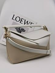 Loewe Small Puzzle Bag Beige White 24x16.5x10.5cm - 2