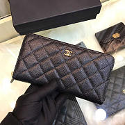 Chanel Long Wallet Zippy Black Gold Caviar 19x10cm - 1