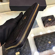 Chanel Long Wallet Zippy Black Gold Caviar 19x10cm - 5