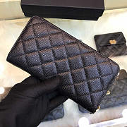 Chanel Long Wallet Zippy Black Gold Caviar 19x10cm - 3