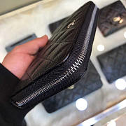 Chanel Long Wallet Zippy Black Silver Caviar 19x10cm - 5