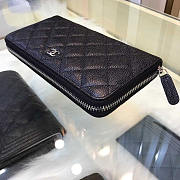 Chanel Long Wallet Zippy Black Silver Caviar 19x10cm - 4