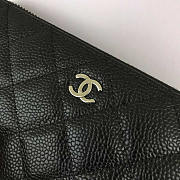 Chanel Long Wallet Zippy Black Silver Caviar 19x10cm - 3