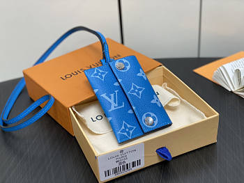 Louis Vuitton LV Necklace Card Holder Blue 7.6 x 10 x 0.5 cm
