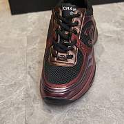 Chanel Black Burgundy Sneaker - 5