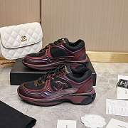 Chanel Black Burgundy Sneaker - 3