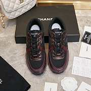 Chanel Black Burgundy Sneaker - 2