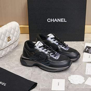 Chanel Black Silver Sneaker