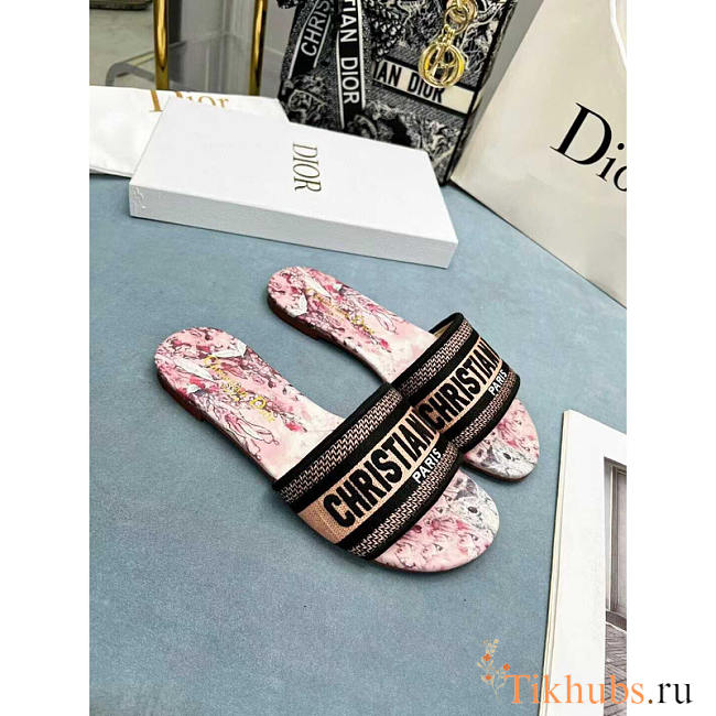 Dior Dway Pink Follow Slides - 1