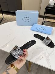 Prada Black Crystal Slides - 5