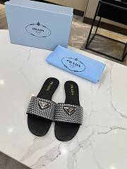 Prada Black Crystal Slides - 2