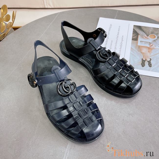 Gucci Sandal With Double G Black - 1