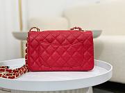 Chanel Flap Bag Caviar Red Gold 20cm - 6