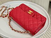 Chanel Flap Bag Caviar Red Gold 20cm - 3