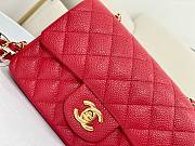 Chanel Flap Bag Caviar Red Gold 20cm - 2