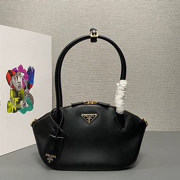 Prada Leather Handbag Black 31x16x11cm