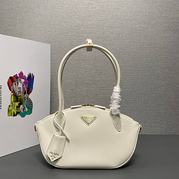 Prada Leather Handbag White 31x16x11cm