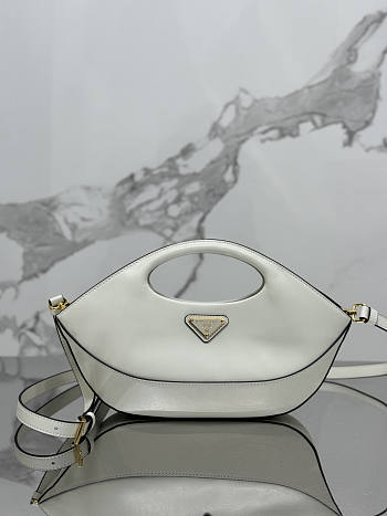 Prada Triangle-Logo Handbag White 32x19x4.5cm