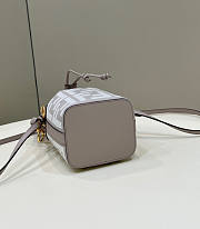 Fendi Mon Tresor Grey White FF Canvas Mini Bag 18x12x10cm - 5