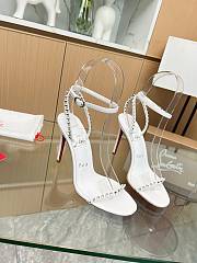 Christian Louboutin So Me 100 Studded Leather Sandals White - 1