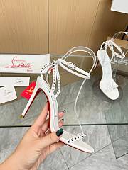 Christian Louboutin So Me 100 Studded Leather Sandals White - 4